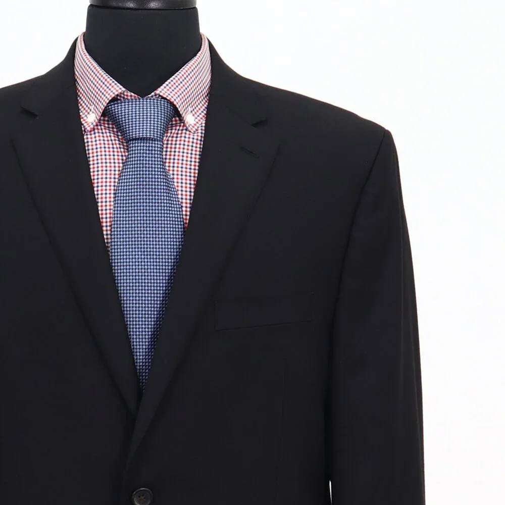 Ralph Lauren 44R Black Solid 2-Button Sport Coat Blazer Jacket G782_5